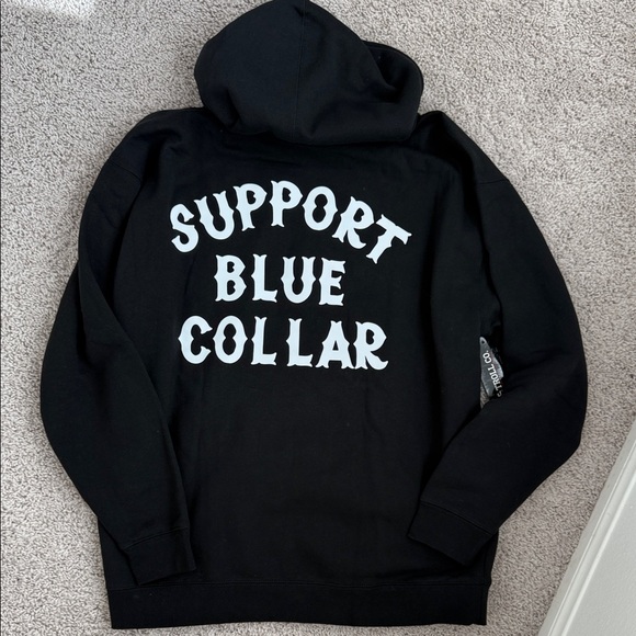 Black Hoodie with White Print - Picture 1 of 4